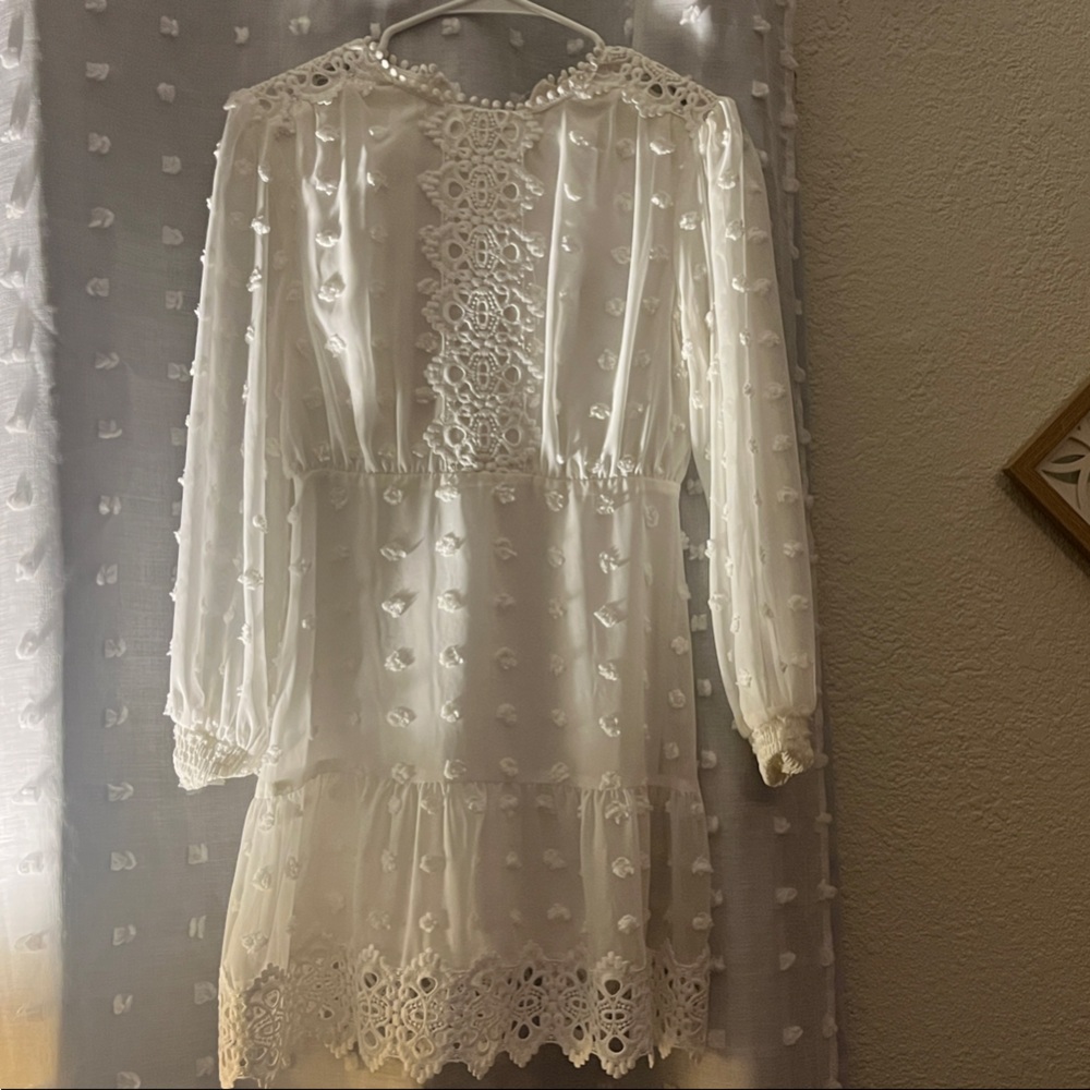 Elegant White Lace Kids Dress
